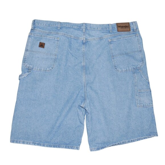 Wrangler Rugged Wear Denim Carpenter Shorts Men's Size 48 Light Wash - Picture 1 of 6